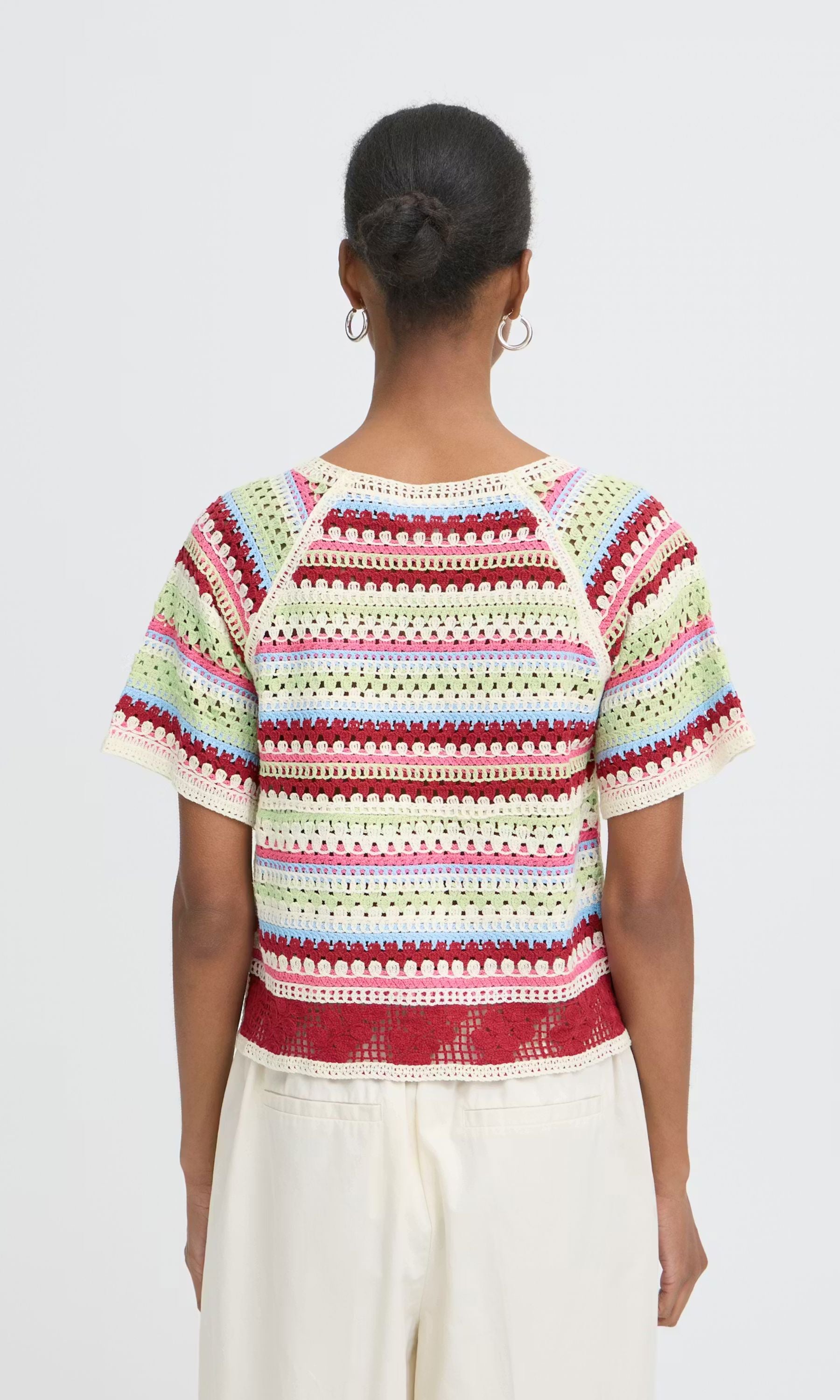 rara　manof 2TONE COLOR KNIT TOPS Ulla Johnson Miya Short Sleeve Knit Top - Prism — Emory Clothing