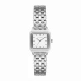 square face silver watch, modern silver wristwatch