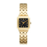 Voyager Gatsby gold watch, gold square watch, black dial gold watch, women’s gold timepiece