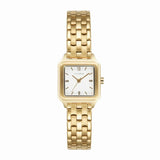 women’s gold wristwatch, classic gold timepiece, gold plated watch, modern gold bracelet watch