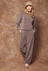 WALNUT SUPER SOFT WIDE LEG CASUAL PANT, RD STYLE 