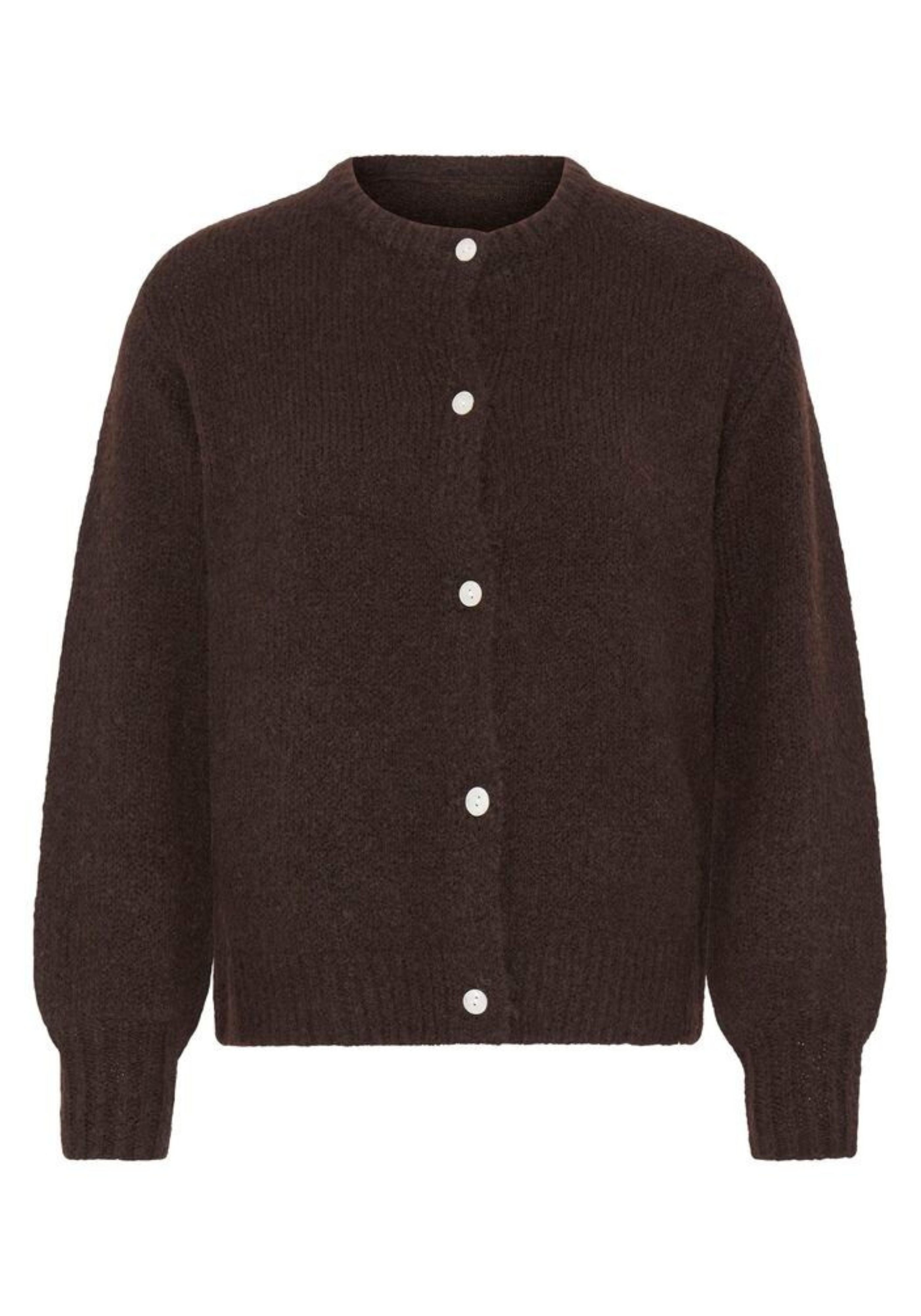 MARGOT ALPACA BLEND CARDIGAN- BROWN
