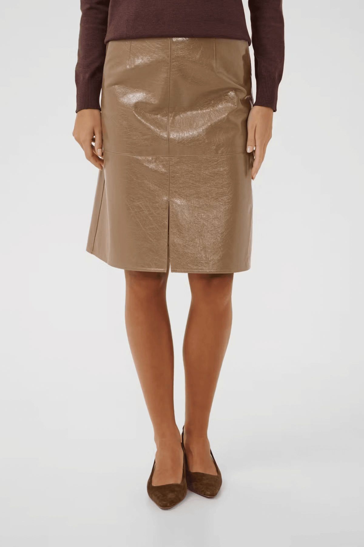 VEDA COATED MIDI SKIRT