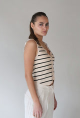 STRIPE VEST WITH BUTTONS Top DELUC 