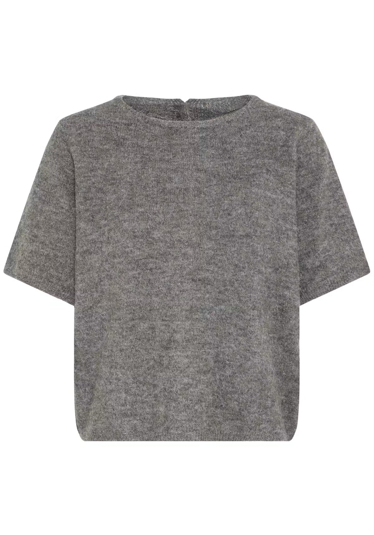 BACK BUTTON KNIT TEE (GREY)