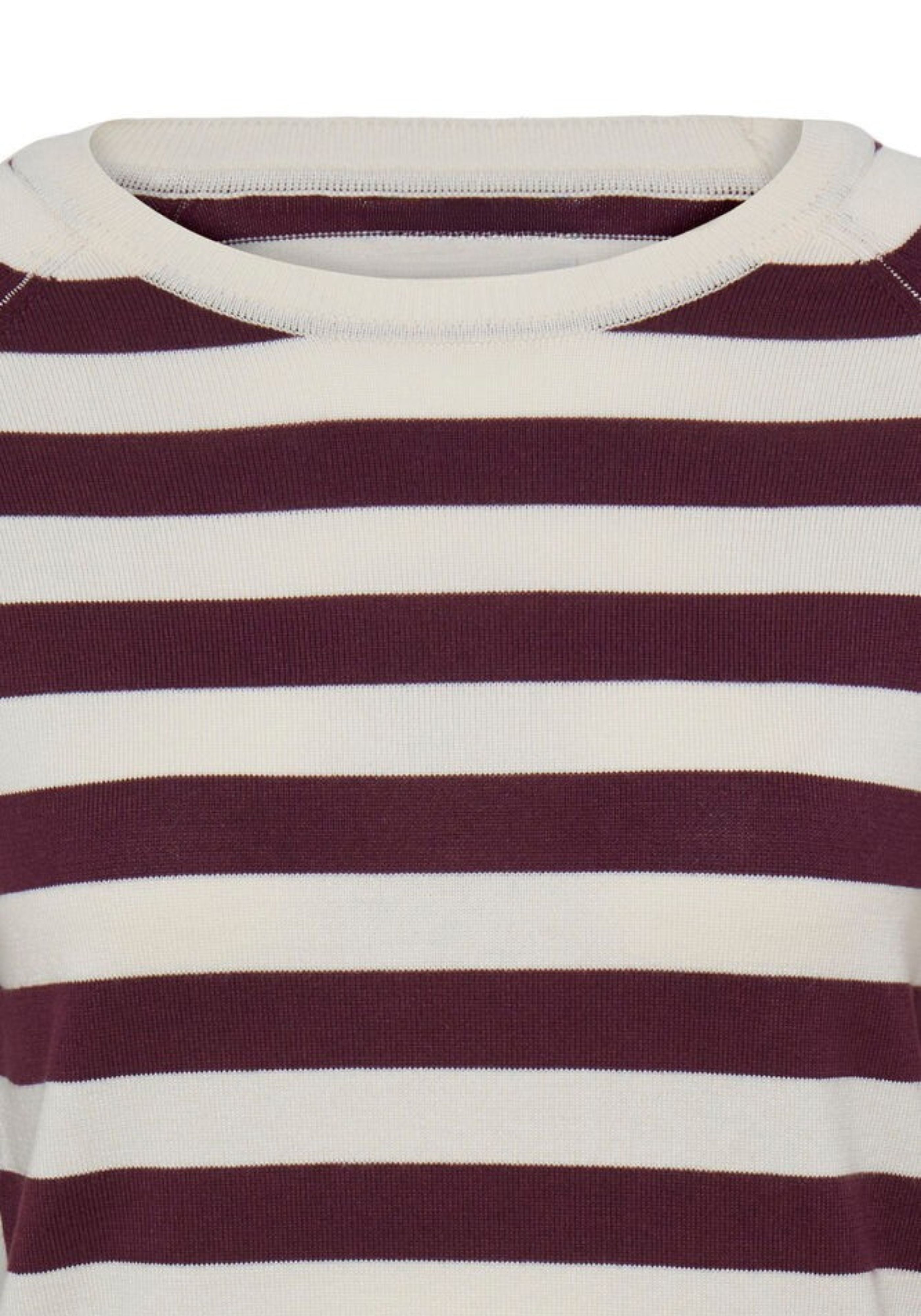 BURGUNDY STRIPE BASIC LONG SLEEVE