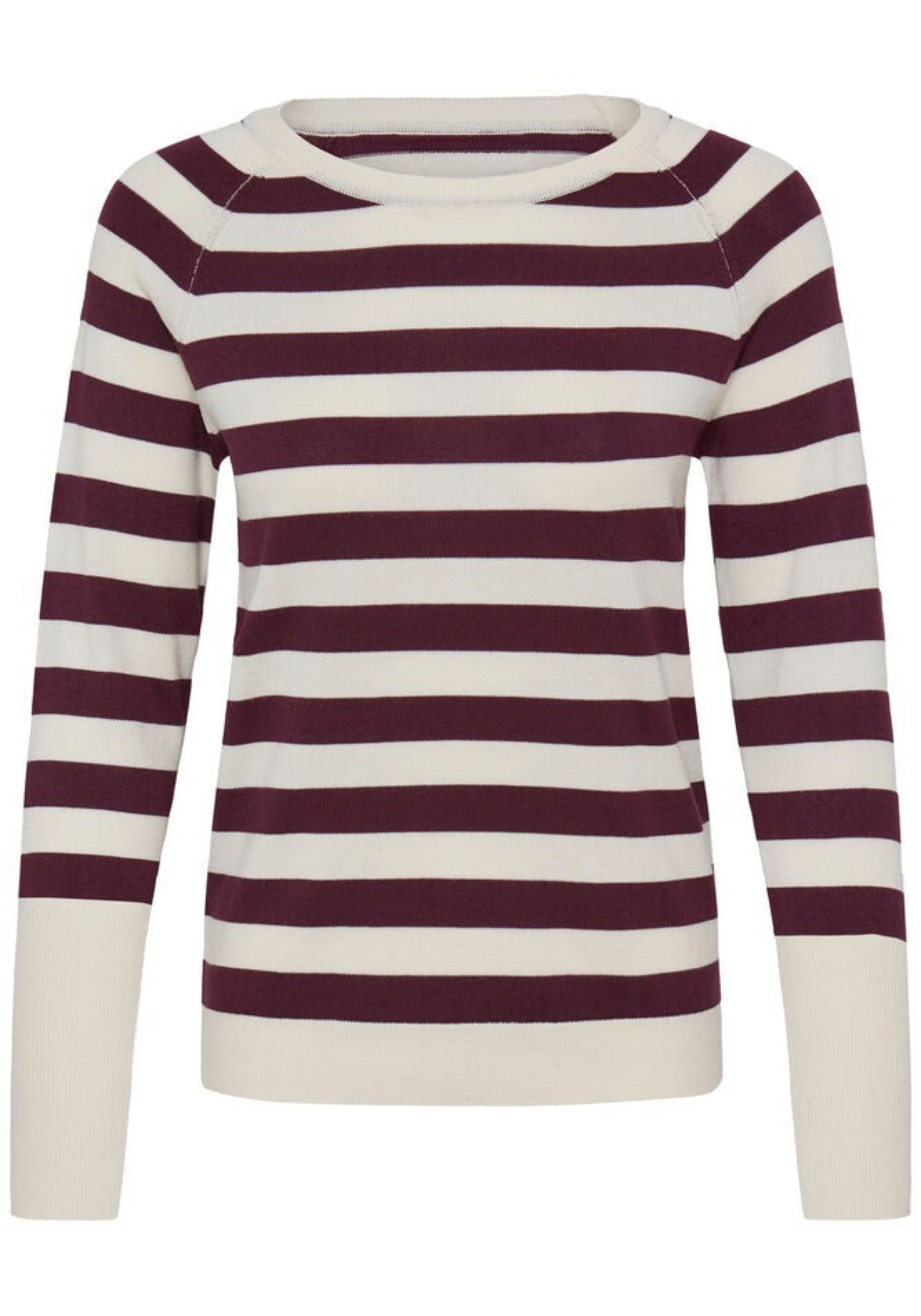 BURGUNDY STRIPE BASIC LONG SLEEVE