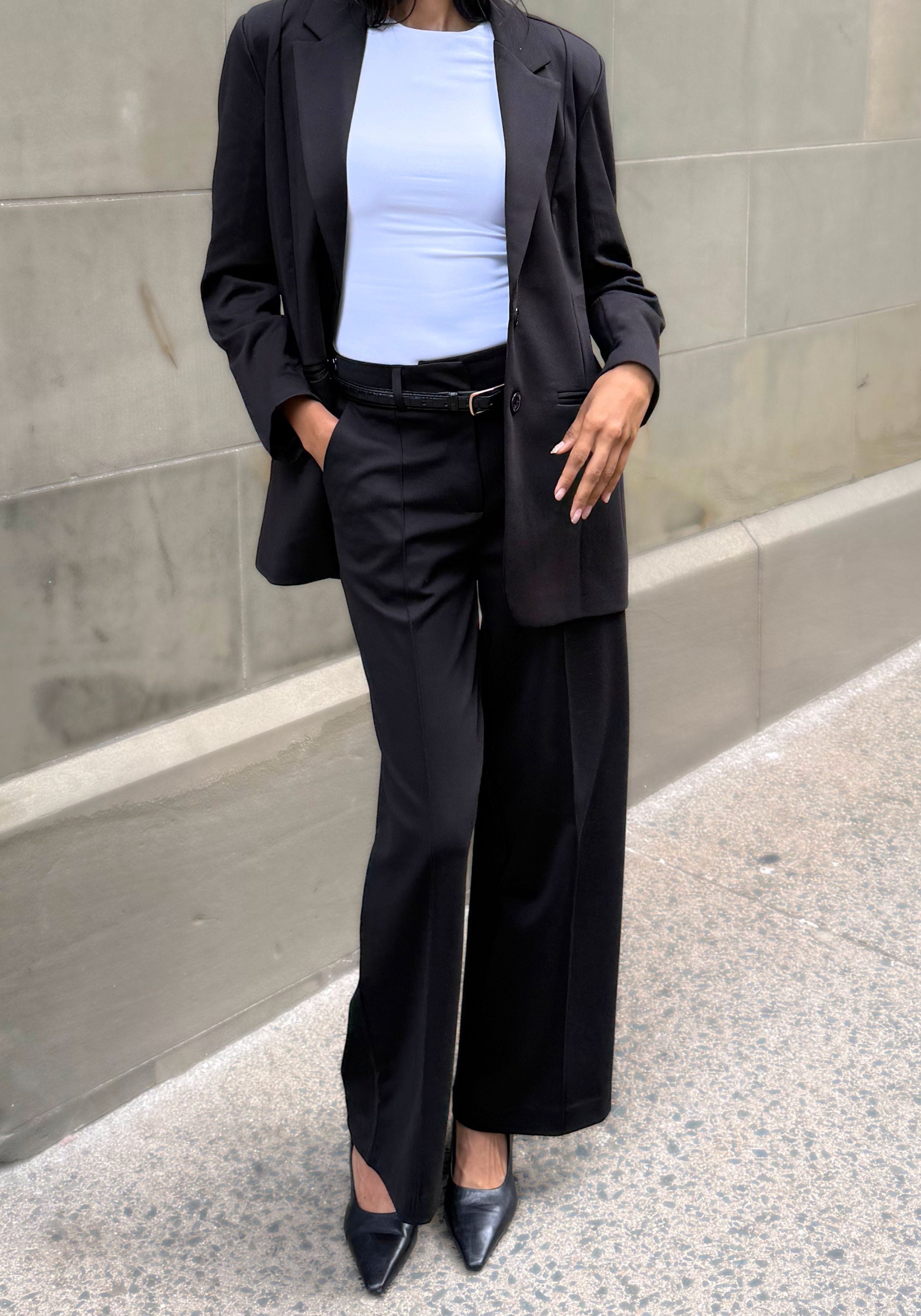 KATE OFFICE WIDE LEG TROUSER (BLK)