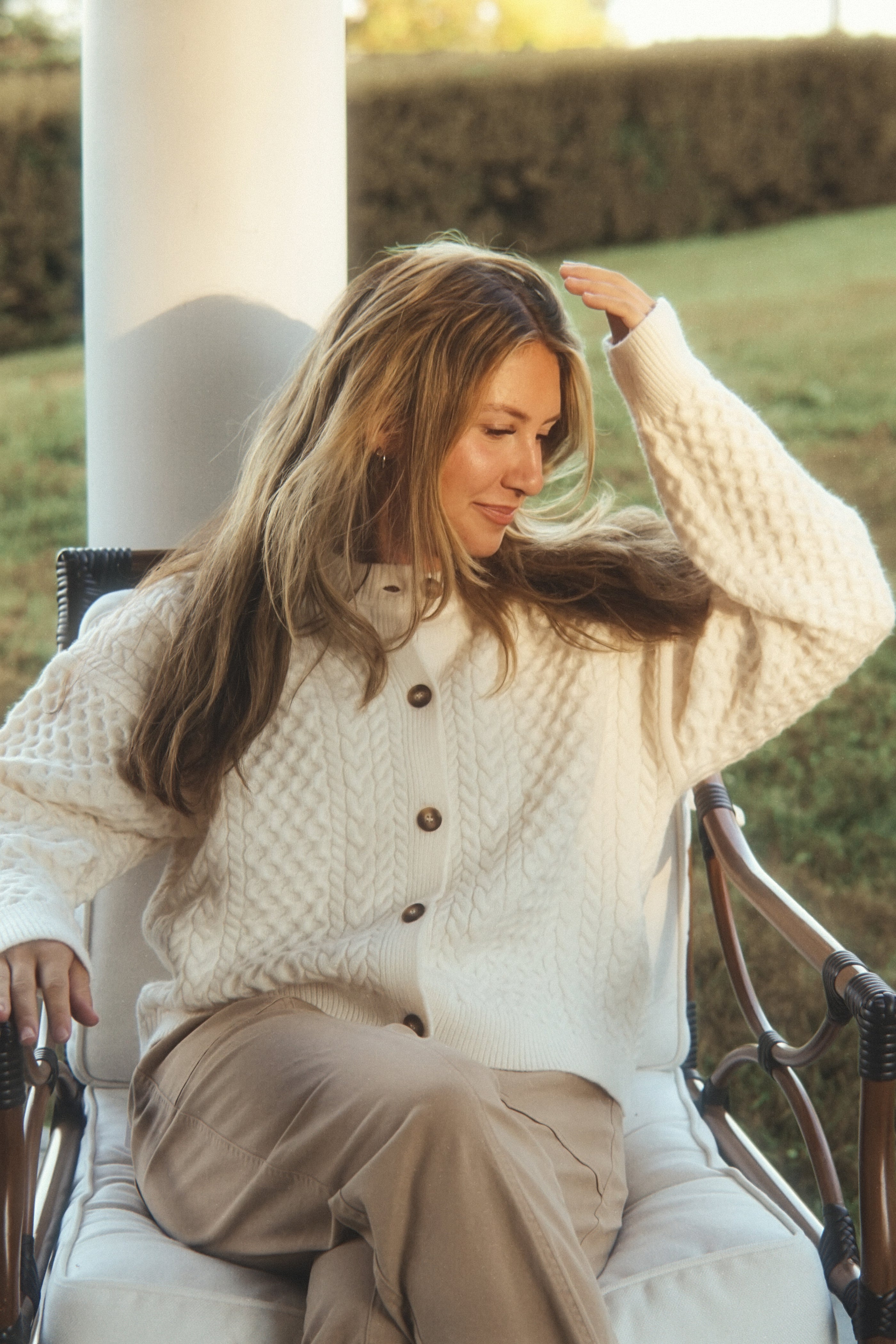 The Elise Cream Cable Cardigan