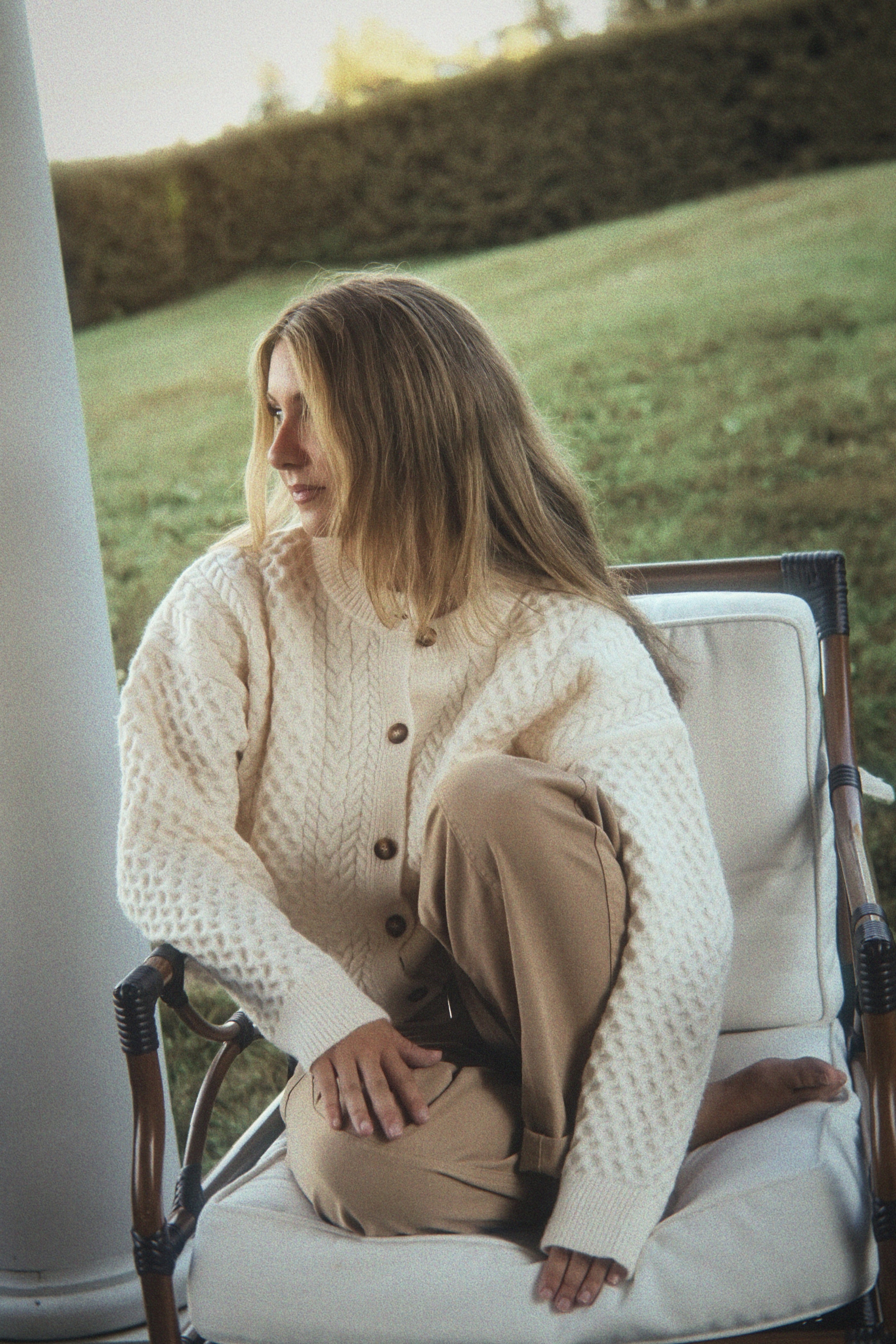 The Elise Cream Cable Cardigan