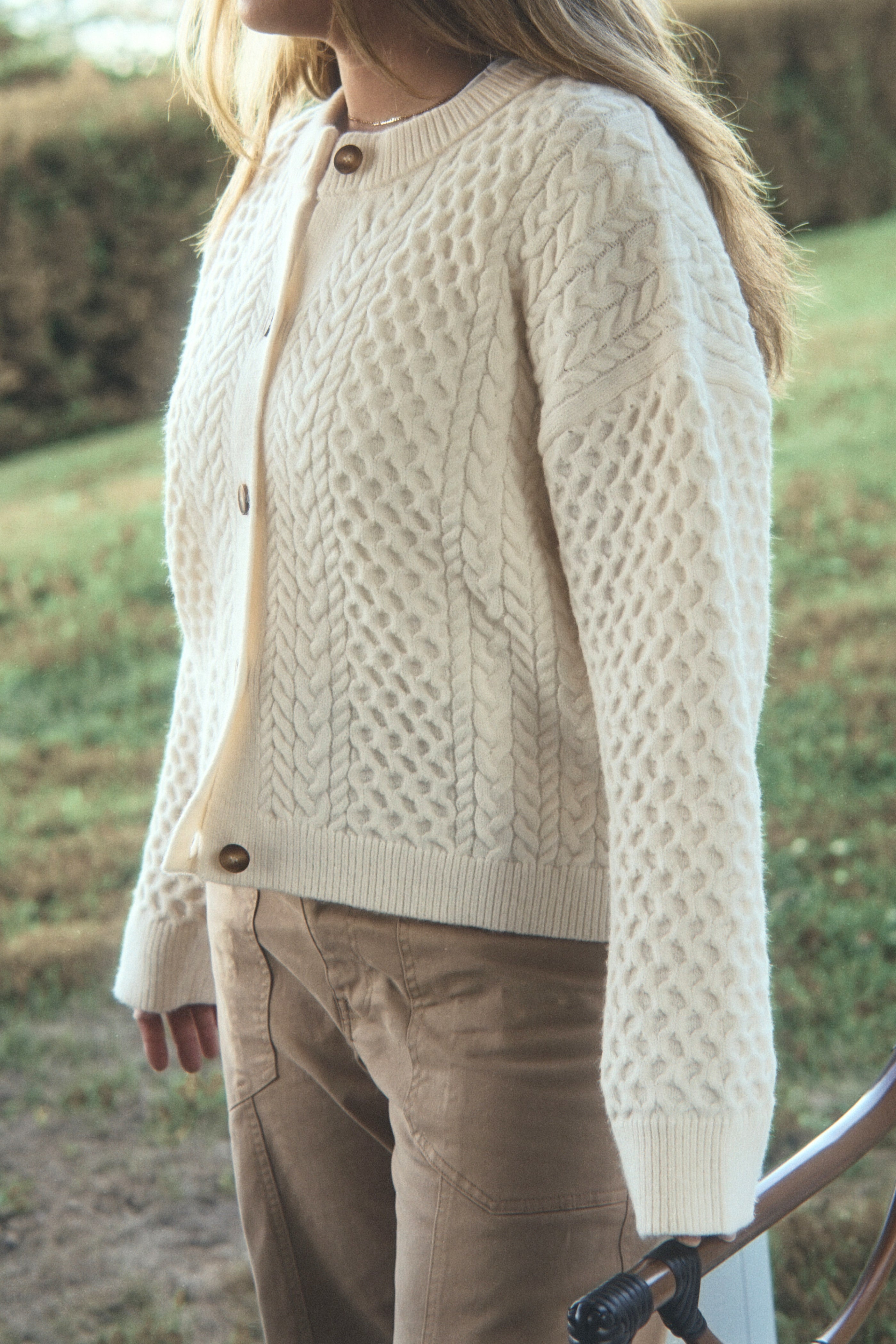 The Elise Cream Cable Cardigan