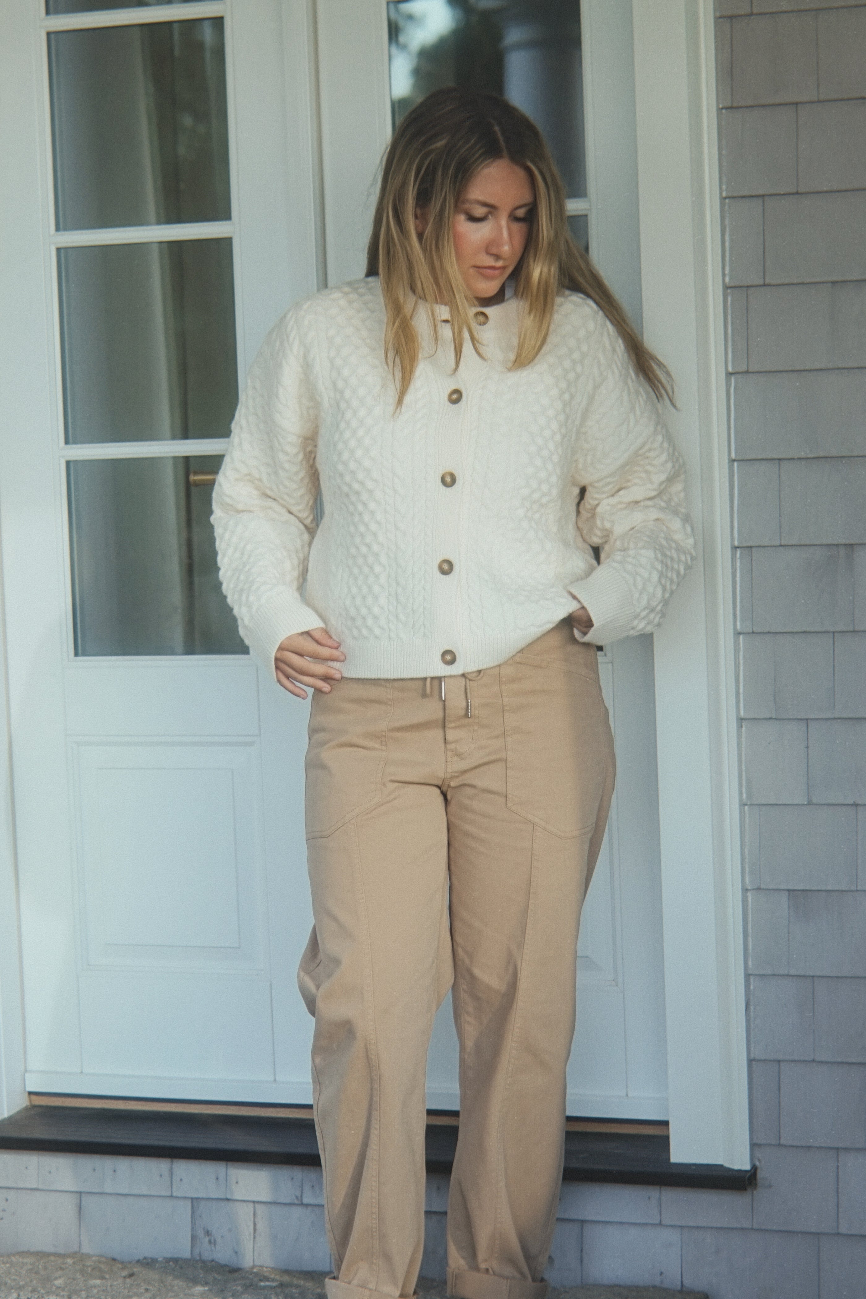 The Elise Cream Cable Cardigan