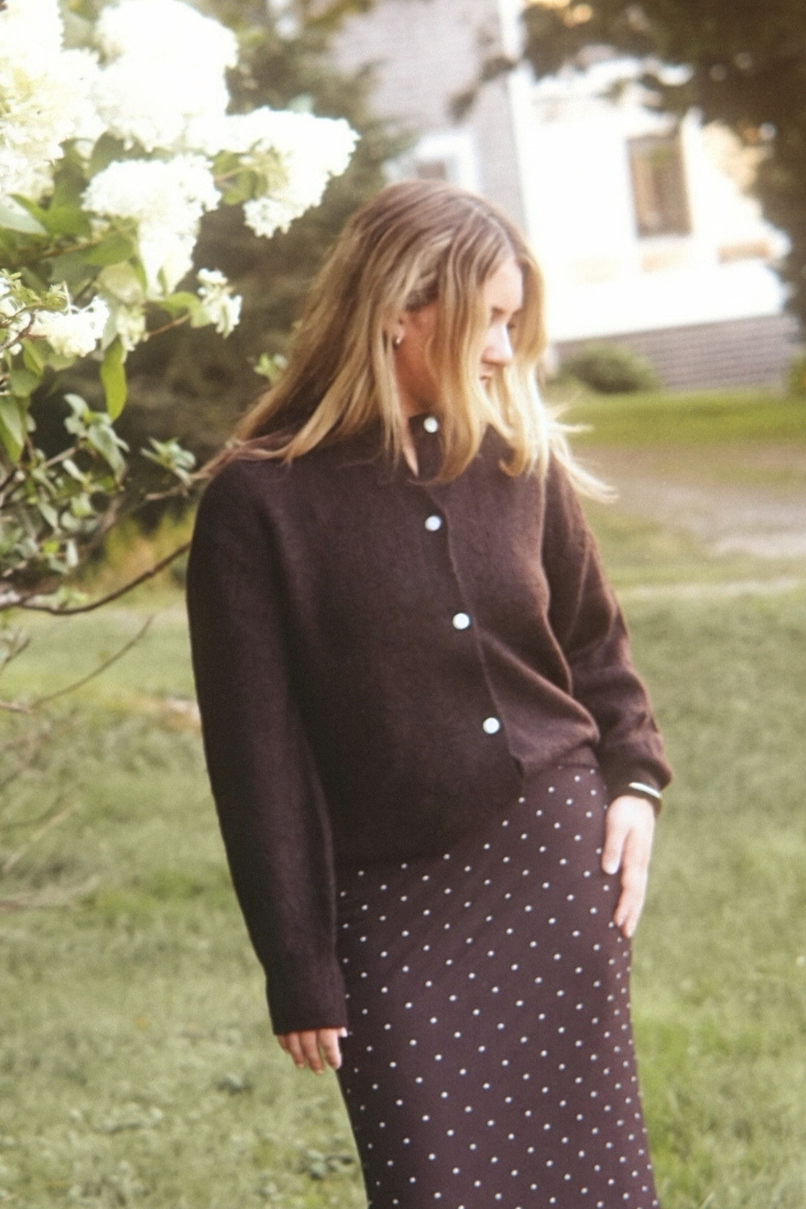 MARGOT ALPACA BLEND CARDIGAN- BROWN