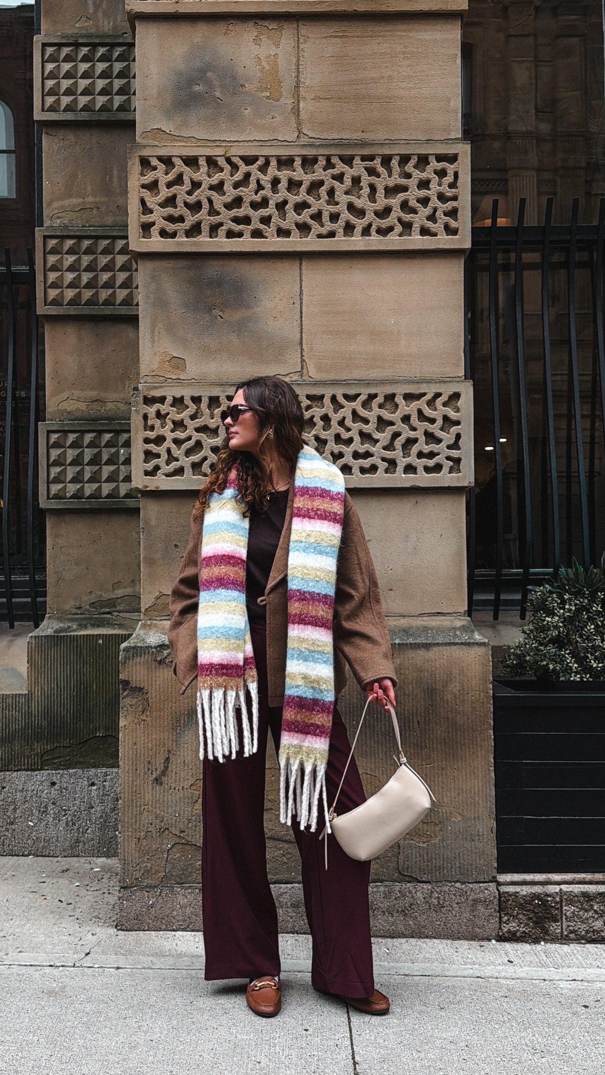 MARLOWE STRIPE SCARF- SOFT MULTI