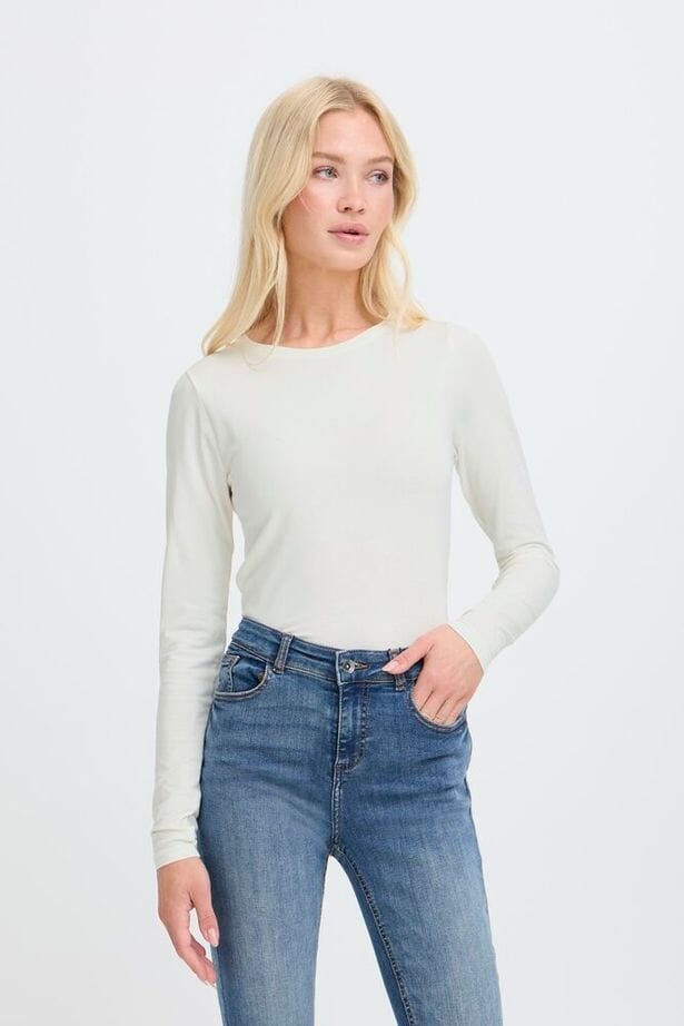 PAMILA OFF WHITE LONG SLEEVE TOP, B YOUNG 