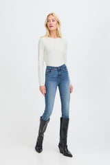 versatile white top women, classic long sleeve tee