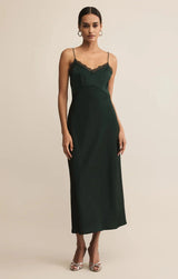 silky green dress, satin evening dress, green cocktail midi