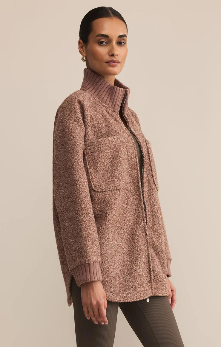 fuzzy knit outerwear