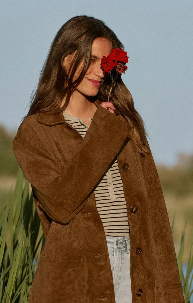 caramel suede outerwear