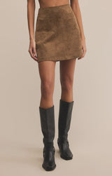 CIERA FAUX SUEDE MINI SKIRT, z supply, faux suede skirt, camel mini skirt