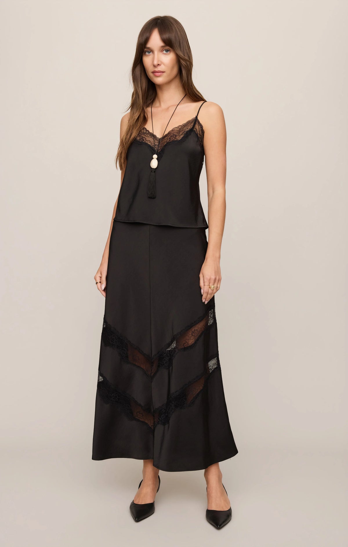 ESME LACE PANEL MAXI SKIRT