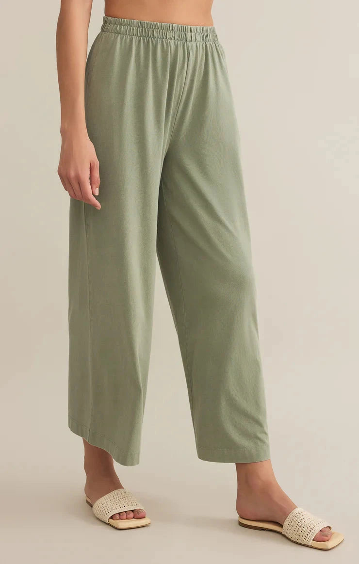 cozy wide leg loungewear, neutral green style, breathable cotton trousers