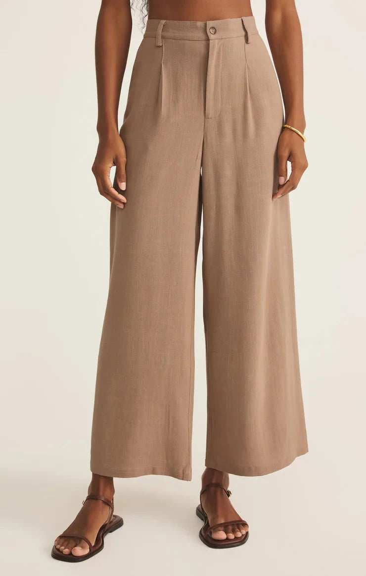 wide leg neutral pants, iced coffee trousers