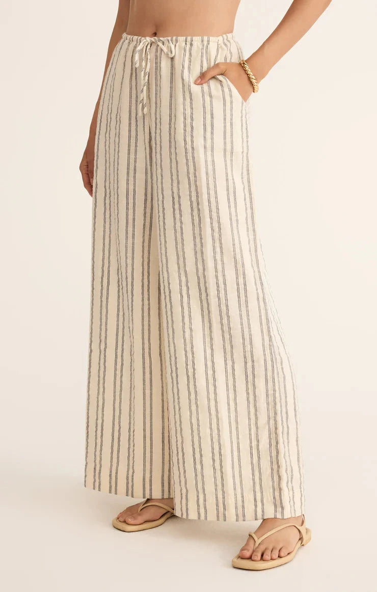 striped linen pants, wide-leg beach trousers