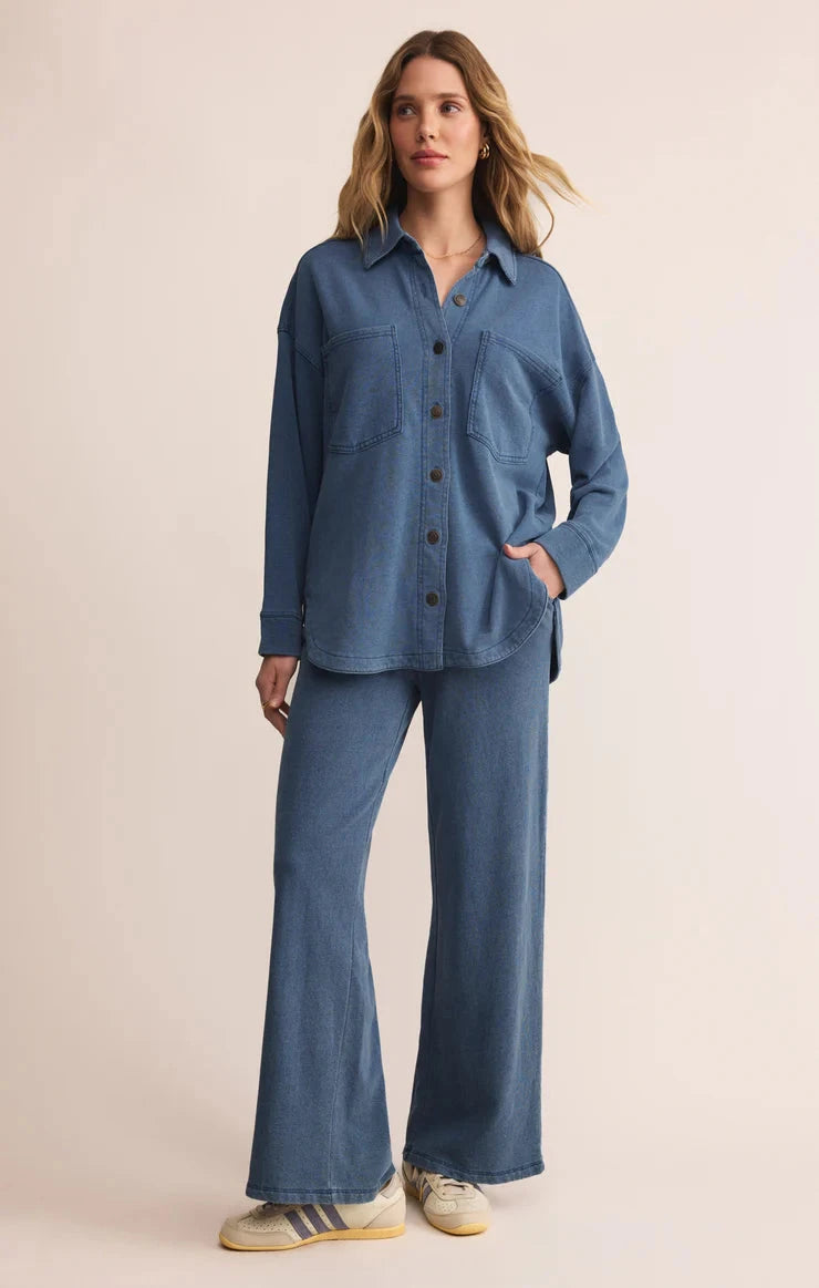 vintage indigo wide leg pants, z supply 