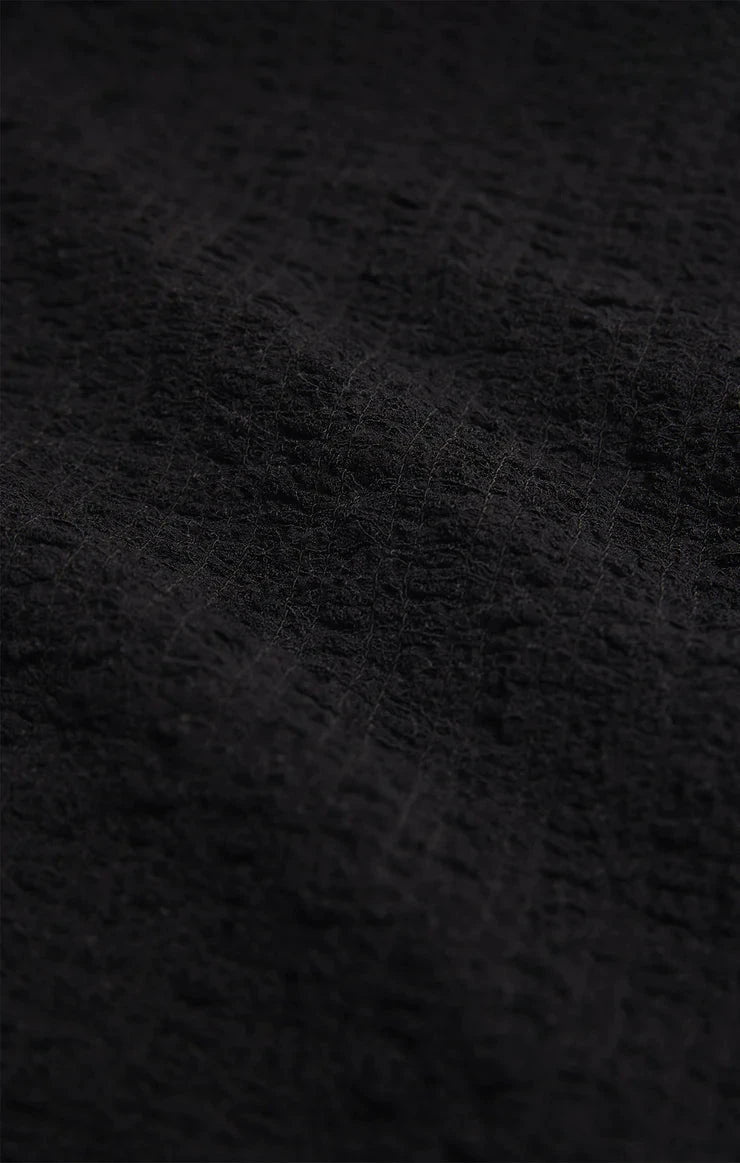 black dressy top, lace puff sleeve blouse, glimpse lace top