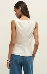 white satin top women, silky satin tank, modern satin blouse