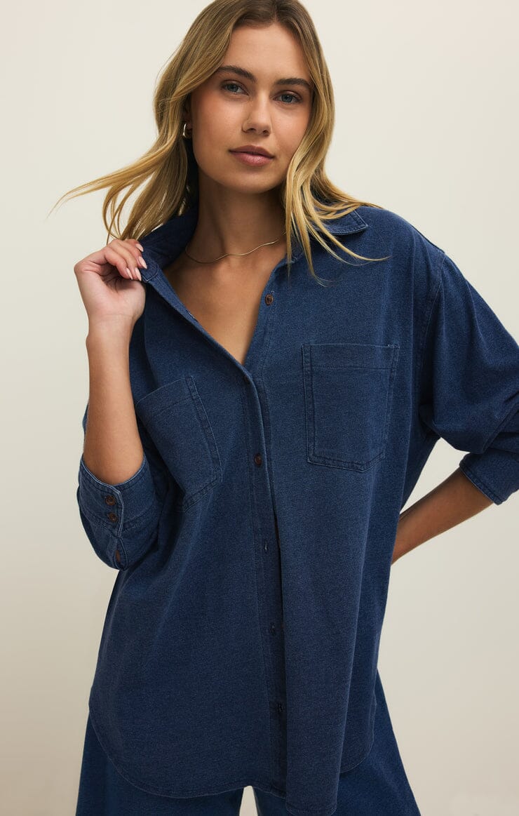 everyday denim shirt, modern denim layering piece