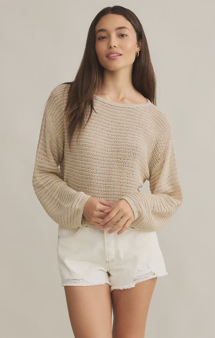 RIVIERA CROCHET NATURAL TOP Top z supply 