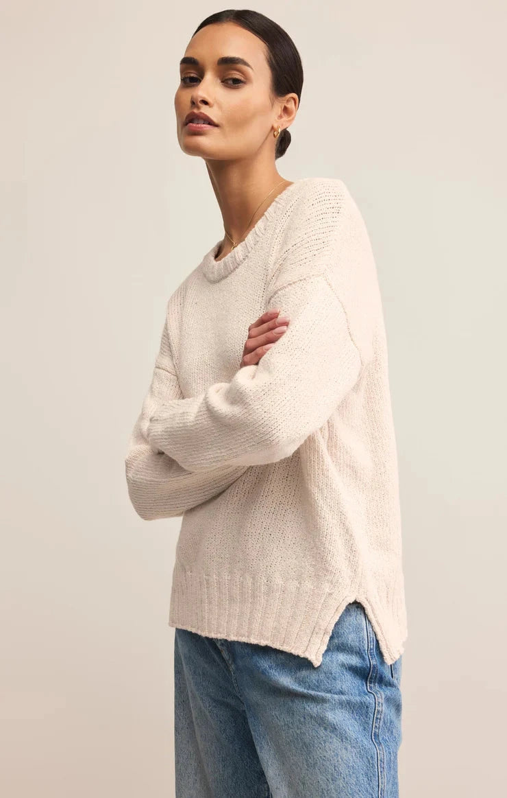 cream textured sweater, z supply 