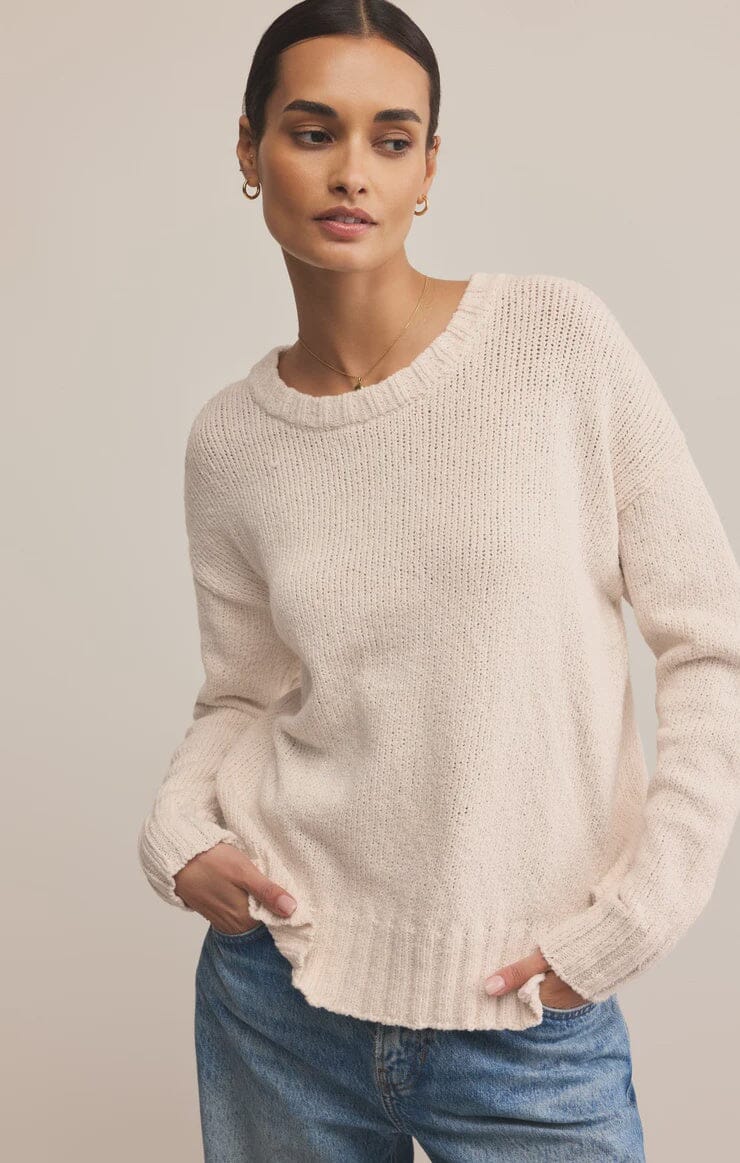 BECK TEXTURED SWEATER, cream sweater,  z supply 