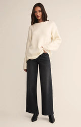 soft knit white sweater, winter white pullover, relaxed fit sweater