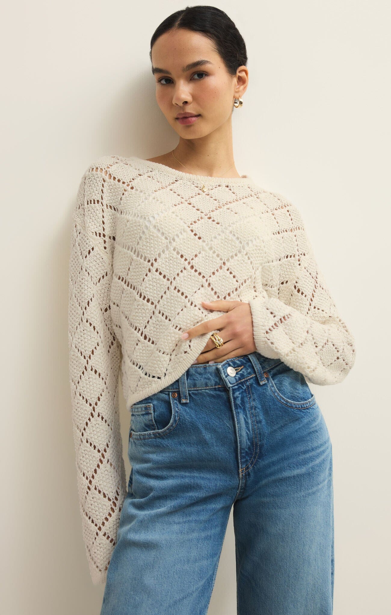 HULLEN CROCHET CLOUD SWEATER Sweater z supply 