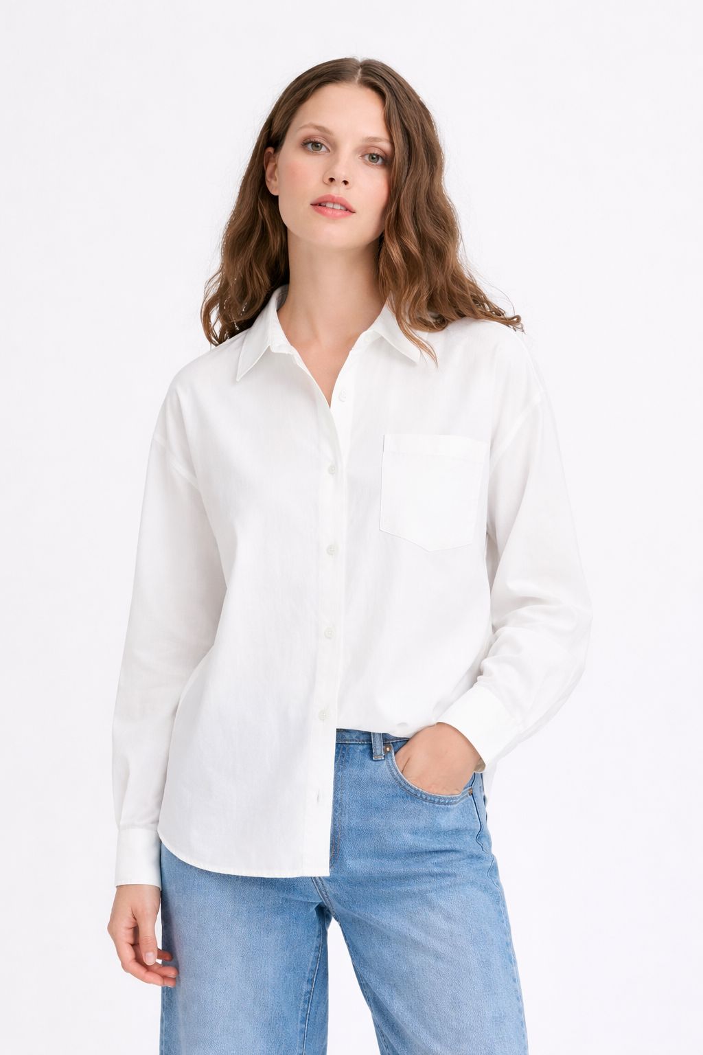 CLASSIC COTTON BUTTON DOWN SHIRT (WHITE)