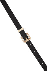 BLACK SKINNY BELT WITH GOLD BUCKLE Accessories ICHI 