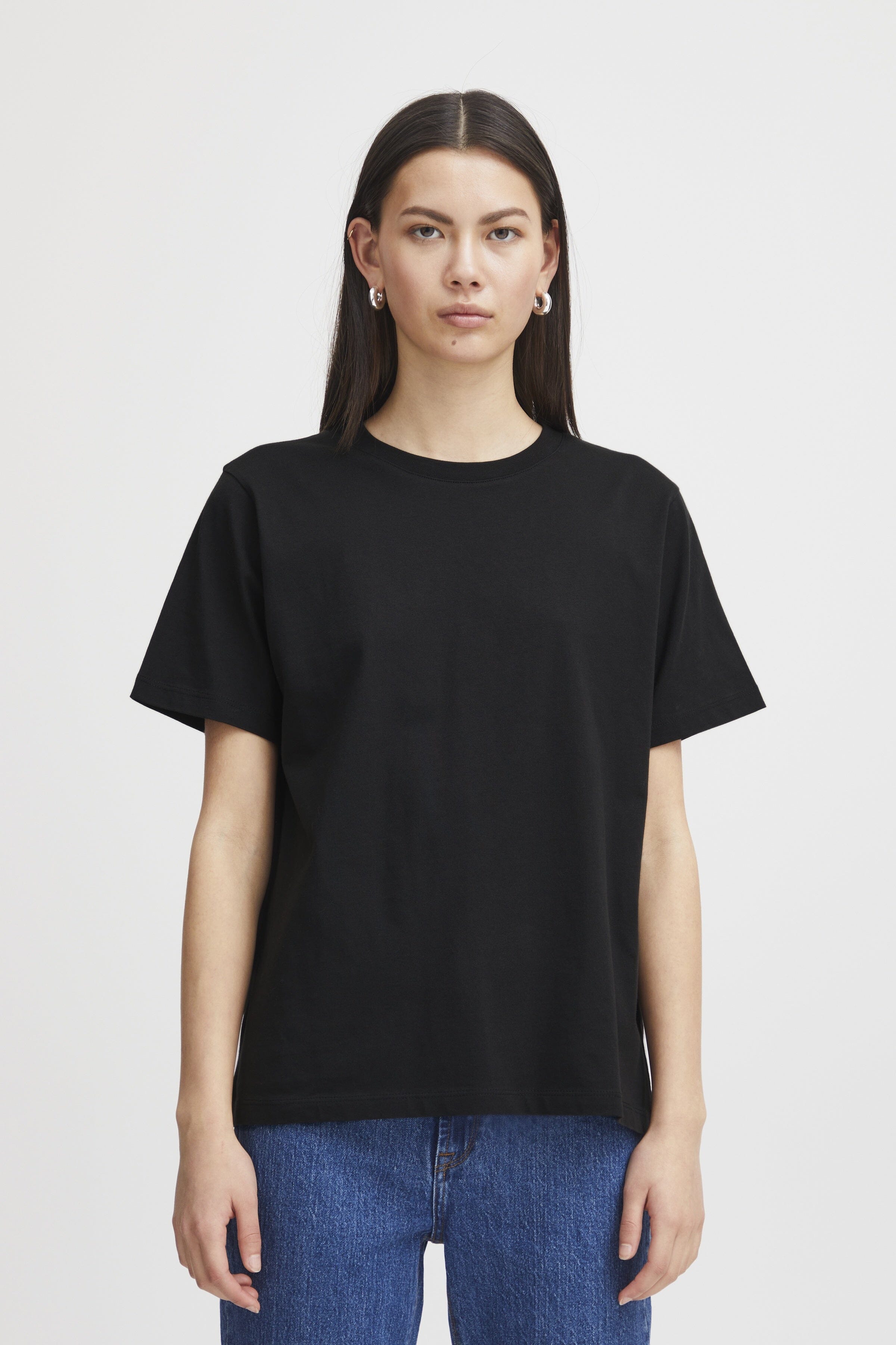 PALMER BLACK LOOSE TSHIRT Top ICHI 