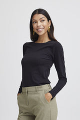 PAMILA BLACK LONG SLEEVE TOP Top B YOUNG 