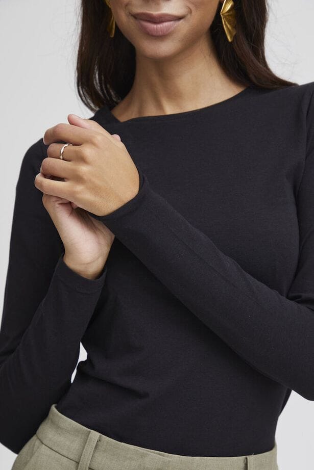 PAMILA BLACK LONG SLEEVE TOP Top B YOUNG 