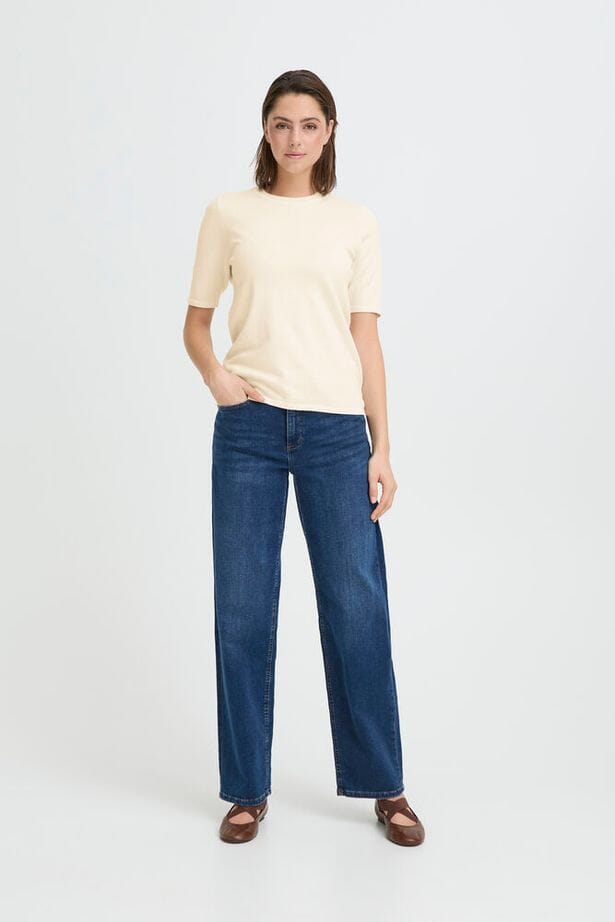 classic cream short sleeve, wardrobe staple cream top