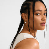 gold pearl drop earrings, small gold hoops with pearl