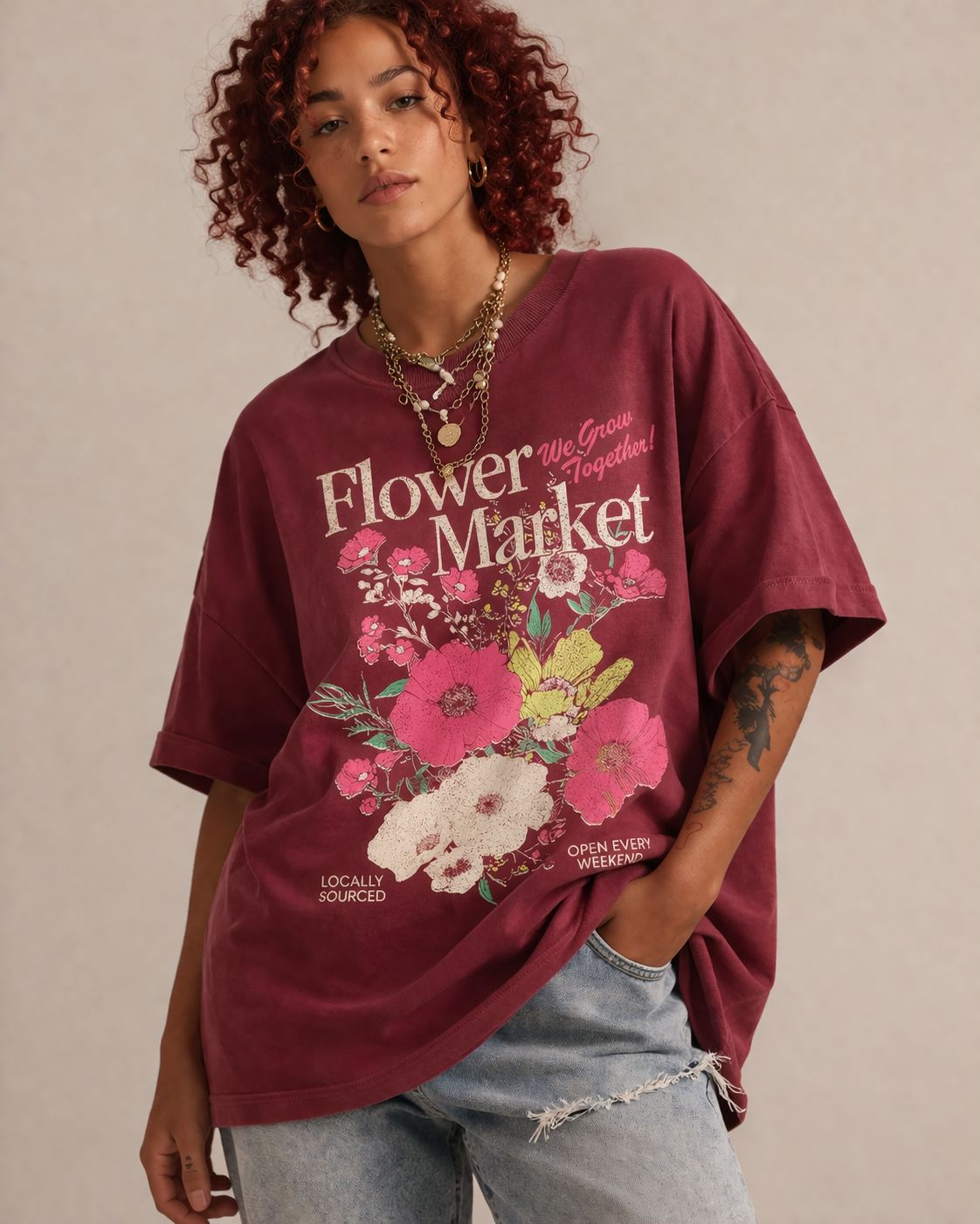 FLOWER MARKET GRAPHIC TEE Top GIRL DANGER 