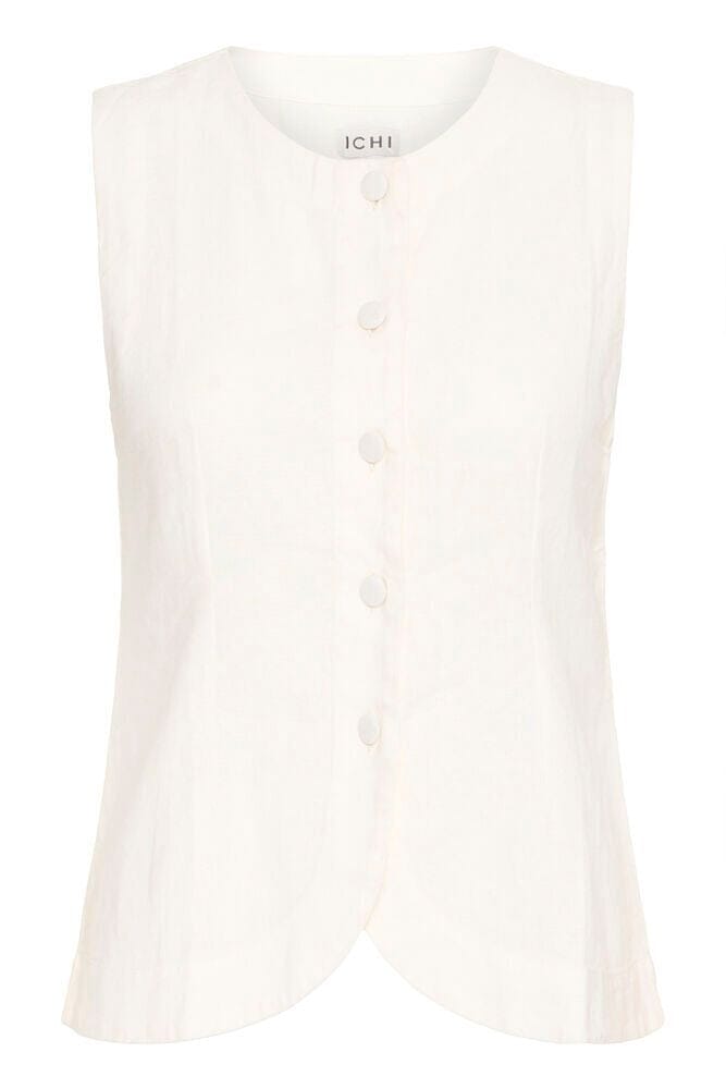 LINEN VEST (WHITE) VEST ICHI 