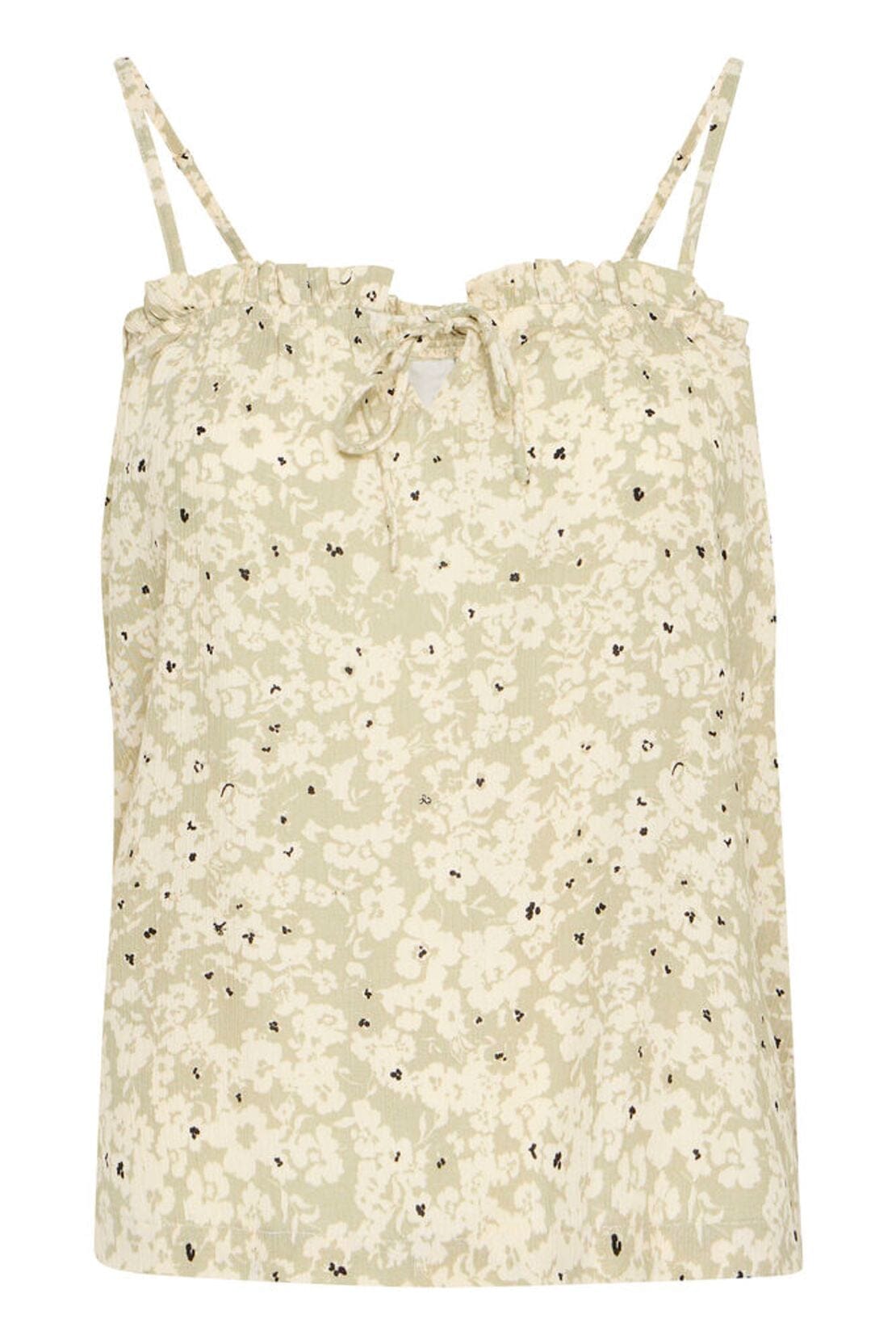 GREEN FLORAL TANK Top ICHI 