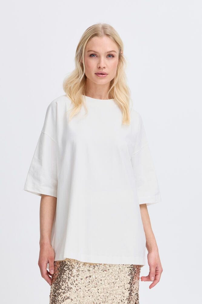 DROP SHOULDER TSHIRT (WHITE) Top ICHI 