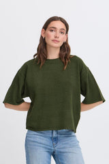 DASILA PULLOVER GREEN Sweater, ICHI 