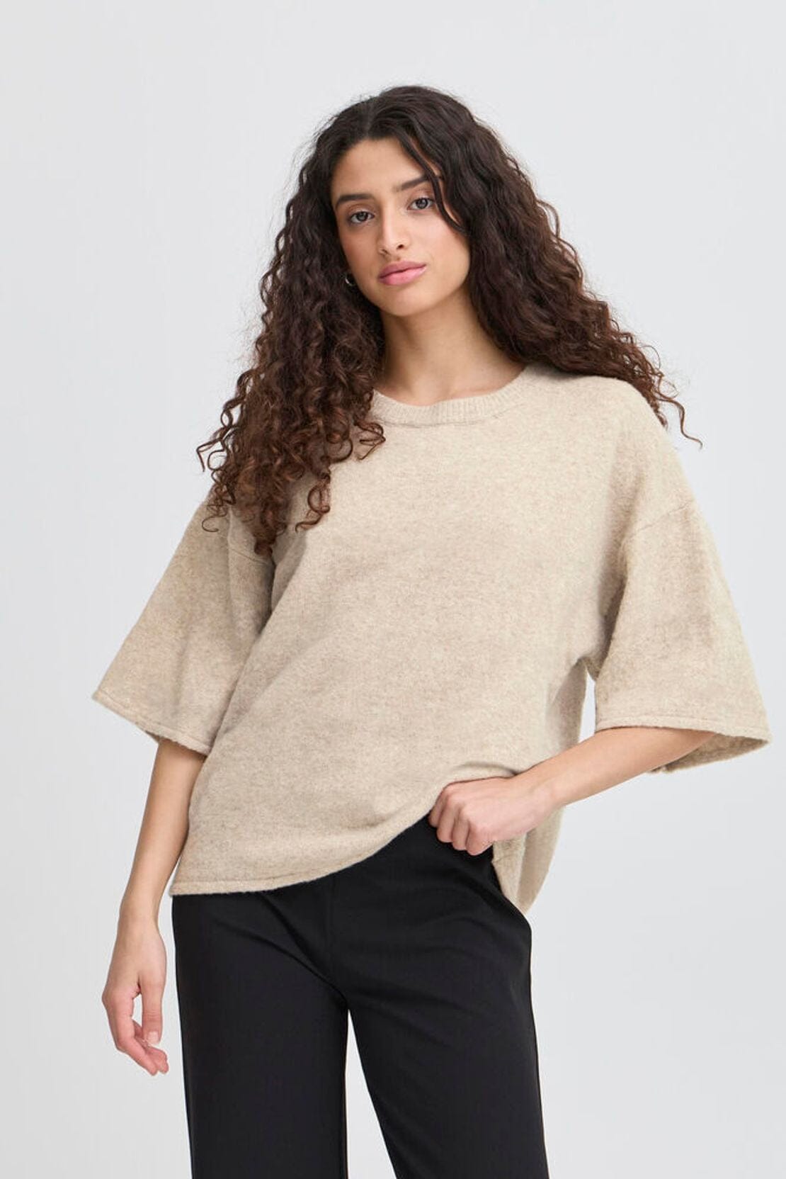 DASILA PULLOVER OATMEAL Sweater, ICHI 